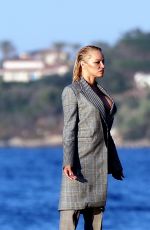 PAMELA ANDERSON on the Set of a Photoshoot in St Tropez 07/17/2017