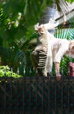 PARIS JACKSON Going Over a Wall in Los Angeles 07/16/2017