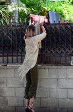 PARIS JACKSON Going Over a Wall in Los Angeles 07/16/2017