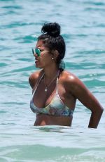 Pregnant ENIKO PARRISH in Bikini on the Beach in Palm Beach 06/29/2017
