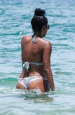 Pregnant ENIKO PARRISH in Bikini on the Beach in Palm Beach 06/29/2017