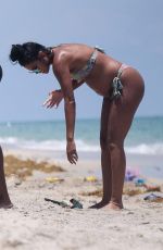 Pregnant ENIKO PARRISH in Bikini on the Beach in Palm Beach 06/29/2017