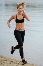SANDRA KUBICKA in Leggings and Sports Bra Out Jgging in Sopot 07/08/2017