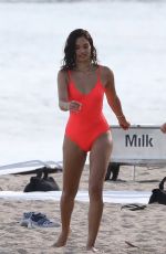 SHANINA SHAIK on the Set of a Photoshoot at a Beach in Malibu 07/06/2017