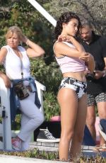 SHANINA SHAIK on the Set of a Photoshoot at a Beach in Malibu 07/06/2017