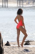 SHANINA SHAIK on the Set of a Photoshoot at a Beach in Malibu 07/06/2017