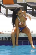 TAO WICKRATH and JULISSA NEAL in Bikinis at a Pool in Miami 07/04/2017