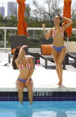 TAO WICKRATH and JULISSA NEAL in Bikinis at a Pool in Miami 07/04/2017