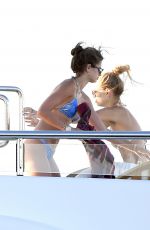 TAYLOR HILL and DAPHNE GROENEVELD in Bikinis at a Yacht in St. Tropez 07/24/2017