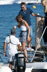 TAYLOR HILL with Her Boyfriend at Club 55 in Saint-Tropez 07/22/2017