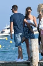 TAYLOR HILL with Her Boyfriend at Club 55 in Saint-Tropez 07/22/2017