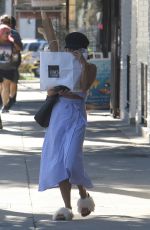 VANESSA HUDGENS Hides Behind a Bag of Baguettes in Studio City 07/03/2017