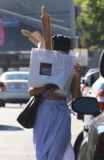 VANESSA HUDGENS Hides Behind a Bag of Baguettes in Studio City 07/03/2017