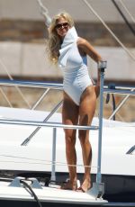 VICTORIA SILVSTEDT in Swimsuit at a Boat in St Tropez 07/02/2017