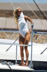 VICTORIA SILVSTEDT in Swimsuit at a Boat in St Tropez 07/02/2017