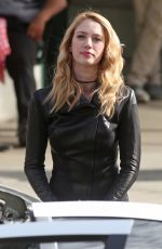 YAEL GROBGLAS and MELISSA BENOIST on the Set of Supergirl 07/25/2017