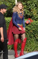 YAEL GROBGLAS and MELISSA BENOIST on the Set of Supergirl 07/25/2017