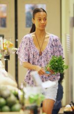 ZOE SALDANA Shopping in Beverly Hills 07/16/2017