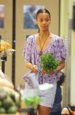 ZOE SALDANA Shopping in Beverly Hills 07/16/2017