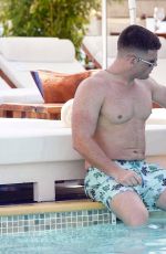 Pregnant DANIELLE LLOYD in Bikini at a Pool in Monte Carlo 08/02/2017