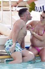 Pregnant DANIELLE LLOYD in Bikini at a Pool in Monte Carlo 08/02/2017