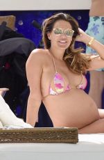 Pregnant DANIELLE LLOYD in Bikini at a Pool in Monte Carlo 08/02/2017