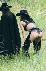 ADRIANA LIMA and ALESSANDRA AMBROSIO on the Set of VS Photoshoot in Aspen 08/15/2017