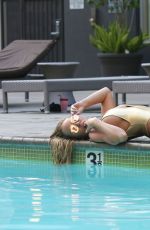 AISLEYNE HORGAN WALLACE in Swimsuits at a Pool in Los Angeles 07/30/2017