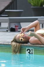 AISLEYNE HORGAN WALLACE in Swimsuits at a Pool in Los Angeles 07/30/2017