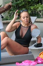 AISLEYNE HORGAN WALLACE in Swimsuits at a Pool in Los Angeles 07/30/2017