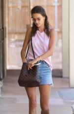 ALESSANDRA AMBROSIO in Denim Shorts Out in Los Angeles 08/05/2017