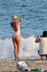 ALESSANDRA AMBROSIO in Swimsuit on the Set of a Photoshoot at a Beach in Malibu 08/05/2017