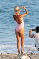 ALESSANDRA AMBROSIO in Swimsuit on the Set of a Photoshoot at a Beach in Malibu 08/05/2017