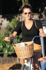 ALESSANDRA AMBROSIO Riding Her Bike Out in Brentwood 08/07/2017