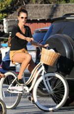 ALESSANDRA AMBROSIO Riding Her Bike Out in Brentwood 08/07/2017