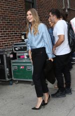 ELIZABETH OLSEN Arrives at The Late Show with Stephen Colbert in New York 08/03/2017