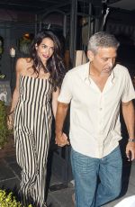 AMAL and GEORGE CLOONEY Out for Dinner in Lake Como 08/05/2017