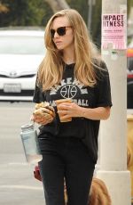 AMANDA SEYFRIED Out with Her Dog in Los Angeles 08/24/2017
