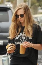 AMANDA SEYFRIED Out with Her Dog in Los Angeles 08/24/2017