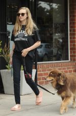 AMANDA SEYFRIED Out with Her Dog in Los Angeles 08/24/2017