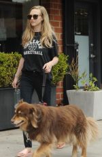 AMANDA SEYFRIED Out with Her Dog in Los Angeles 08/24/2017