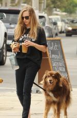AMANDA SEYFRIED Out with Her Dog in Los Angeles 08/24/2017
