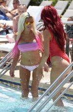 ANGELIQUE FRENCHY MORGAN and FARRAH ABRAHAM at a Pool in Las Vegas 08/05/2017