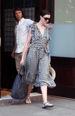 ANNE HATHAWAY Leaves Her Hotel in New York 08/25/2017