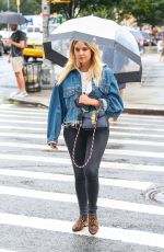 ASHLEY BENSON Out for a Walk in the Rain in New York 08/02/2017