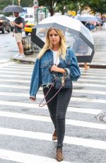 ASHLEY BENSON Out for a Walk in the Rain in New York 08/02/2017