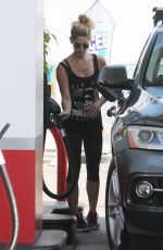 ASHLEY GREENE in Tights at a Gas Station in Beverly Hills 08/05/2017