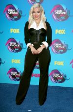 BEBE REXHA at Teen Choice Awards 2017 in Los Angeles 08/13/2017