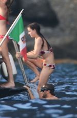 BEE SHAFFER in Bikini on the Boat in Portofino 08/26/2017