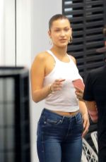 BELLA HADID Admires Her First Ever Tattoo at a Tattoo Parlor in New York 07/31/2017